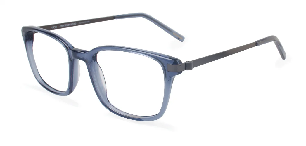 NEW Eco Atlanta Gray Blue Crystal Unisex Recycled Plastic Eyeglasses 49-19 2