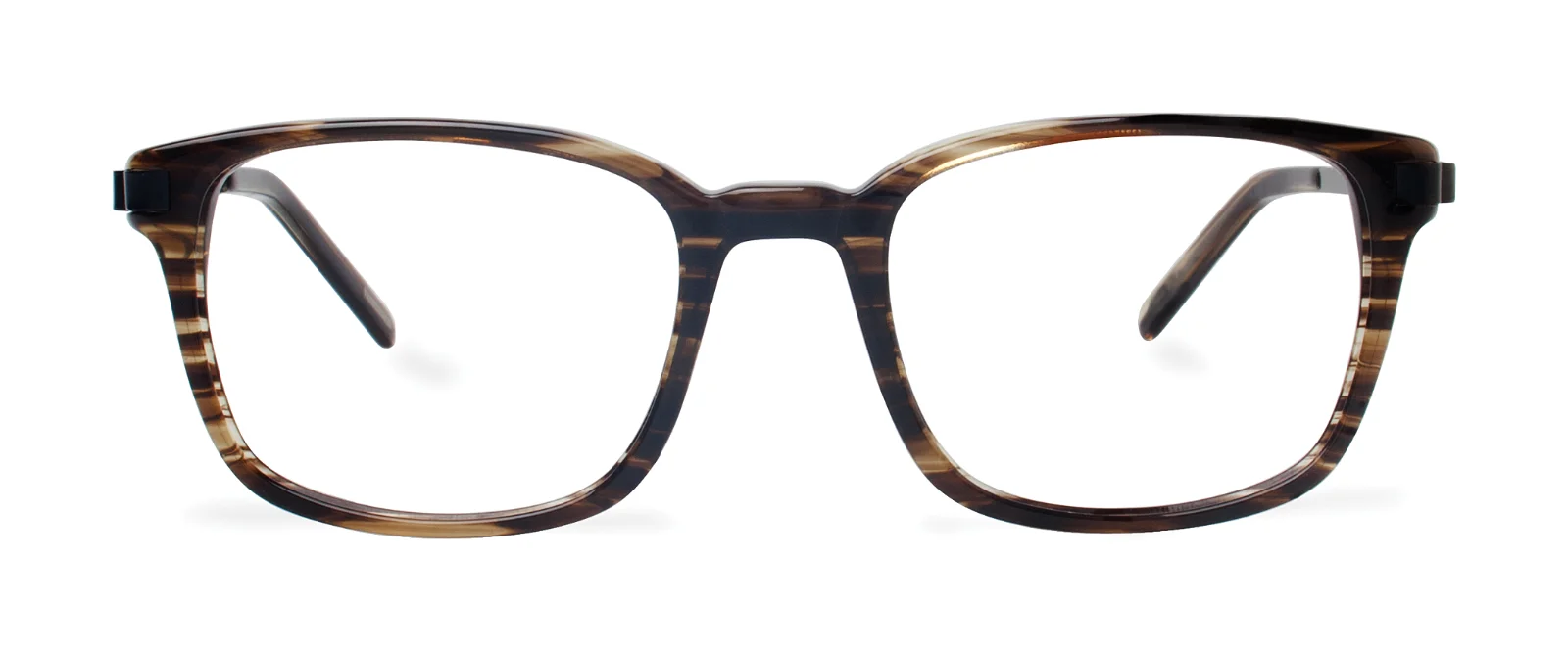 NEW Eco Atlanta Lt Brown Stripe Unisex Recycled Plastic Eyeglasses 49-19 Hipster