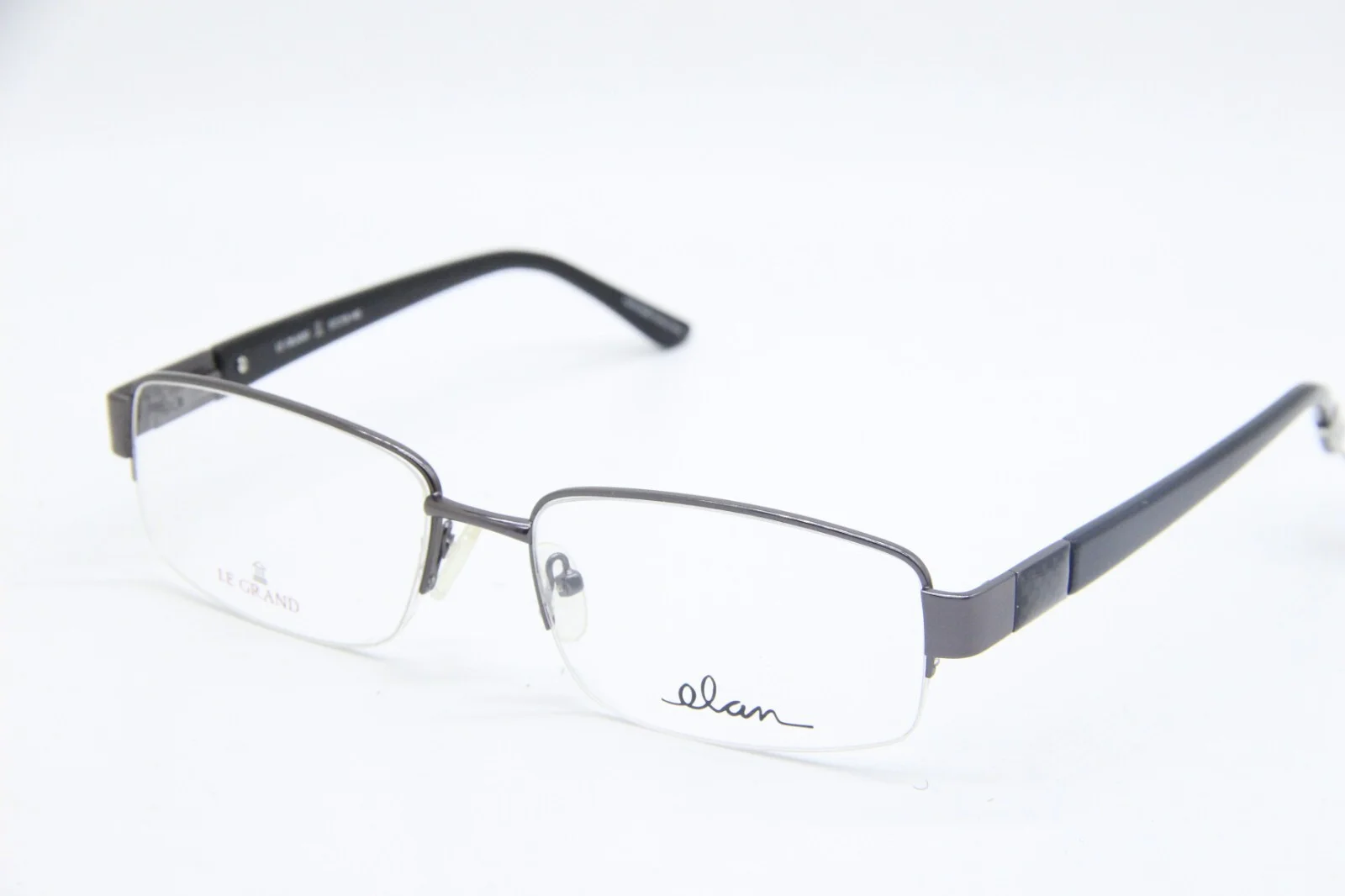 NEW ELAN LE GRAND 37-01 GUNMETAL BLACK AUTHENTIC FRAMES EYEGLASSES 57-18