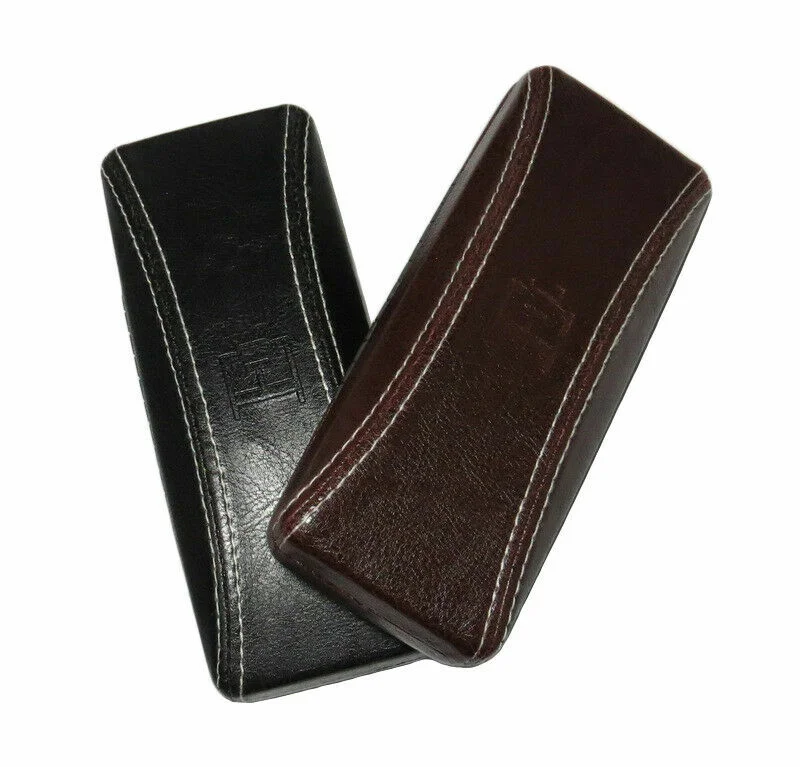 NEW ELEGANZO FAUX LEATHER BLACK/BROWN EYEGLASS FRAME/GLASSES/EYEWEAR HARD CASE !