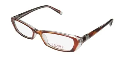 NEW ESPRIT 17364 EYEGLASS FRAME FULL-RIM CAT EYE 48-15-135 BROWN PLASTIC WOMENS 1
