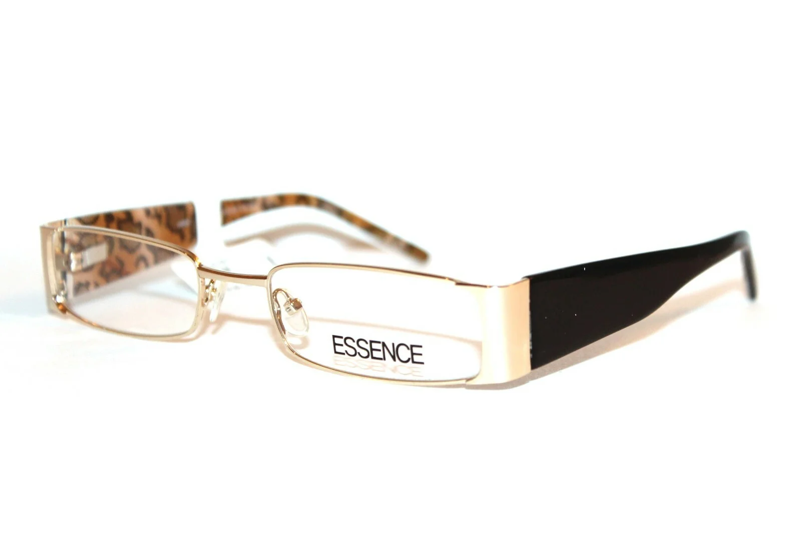 NEW ESSENCE ES121031 060 GOLD BLACK EYEGLASSES LARGE ADULTS RX FRAMES 53-20-145