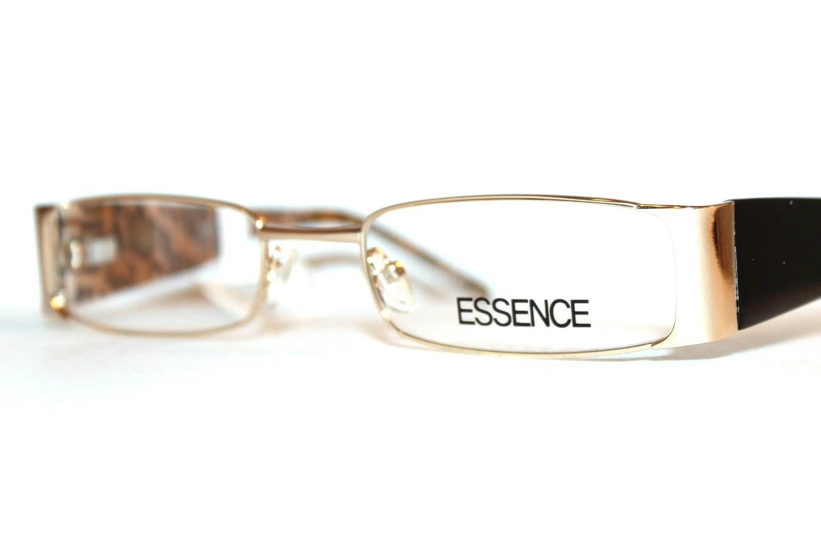 NEW ESSENCE ES121031 060 GOLD BLACK EYEGLASSES LARGE ADULTS RX FRAMES 53-20-145 3