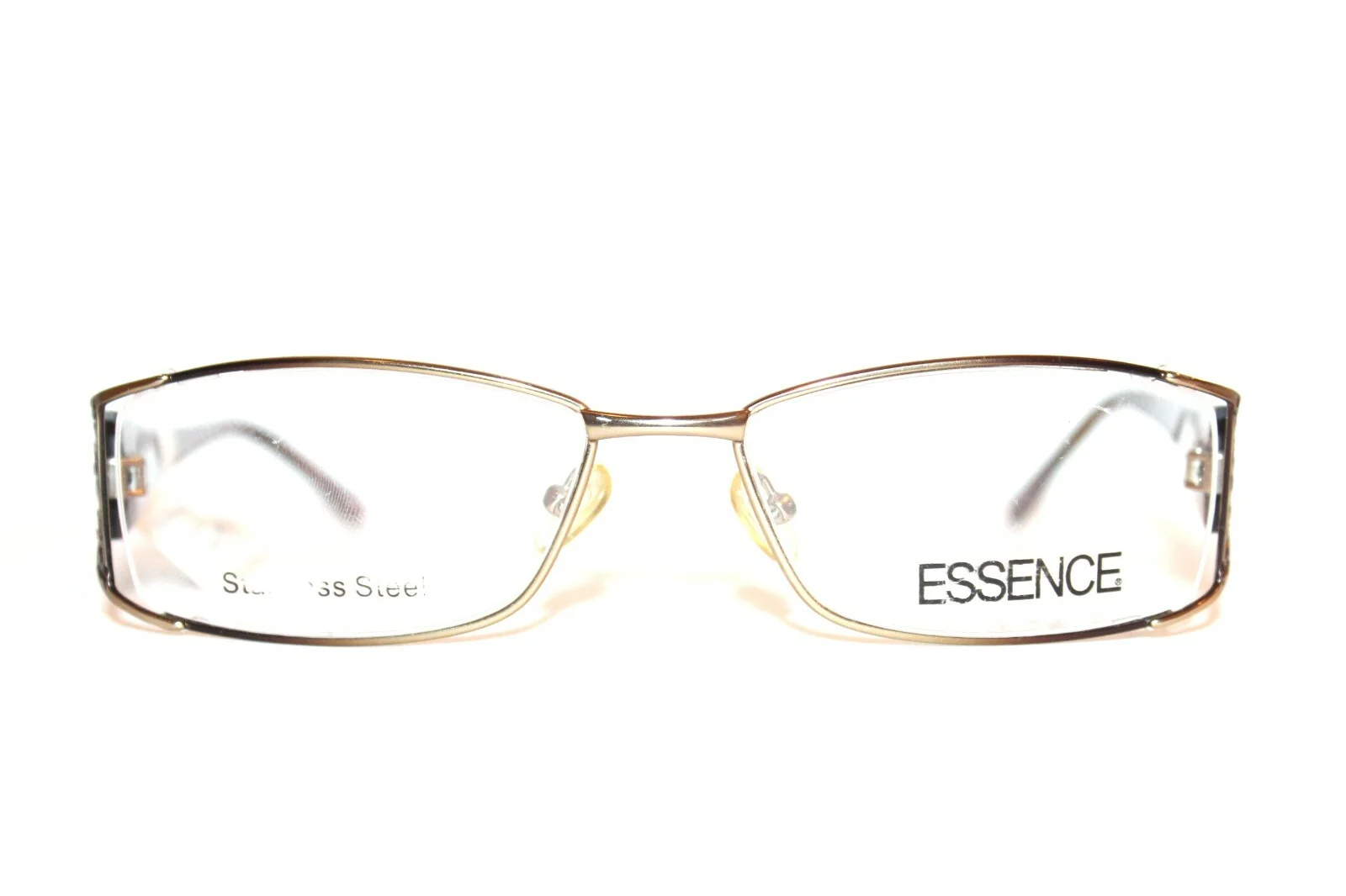 NEW ESSENCE KENYA GOLD TORTOISE SEMI RIMLESS EYEGLASSES LARGE RX FRAMES 55-17 MM 2