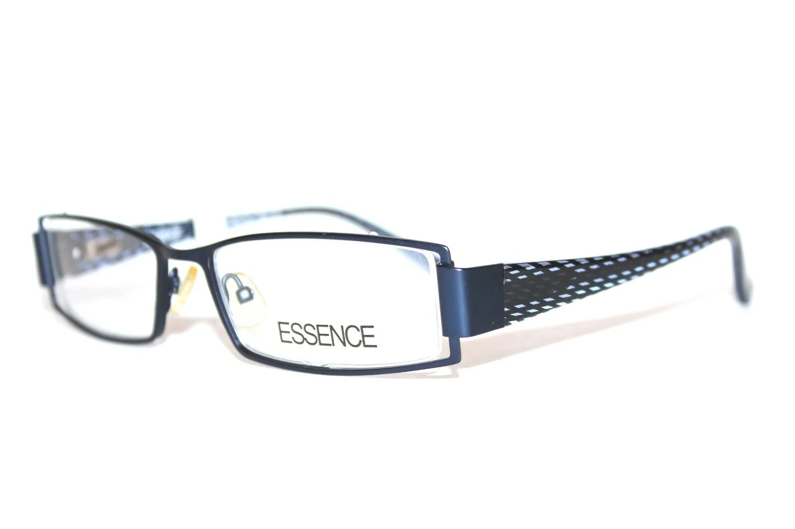 NEW ESSENCE NATALIE MATTE BLUE SEMI RIMLESS EYEGLASSES LARGE RX FRAMES 52-17-135