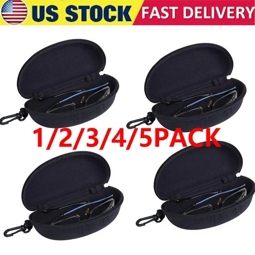 New Eye Glasses Case Box Sunglasses Protector Hard Zipper Belt Clip Portable 1