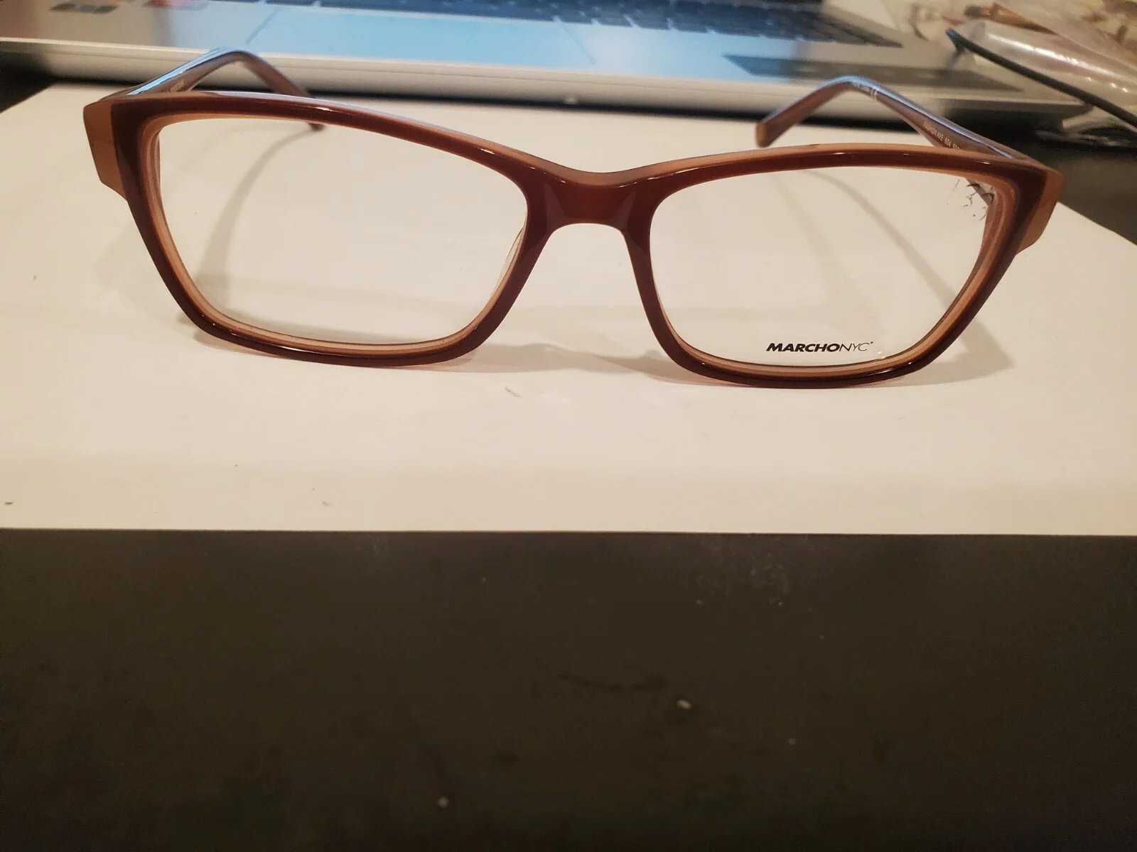NEW EYEGLASSES MARCHON NYC DOWNTOWN FASHION AVE 604 BROWN 52-16-135 B33MM WOMEN