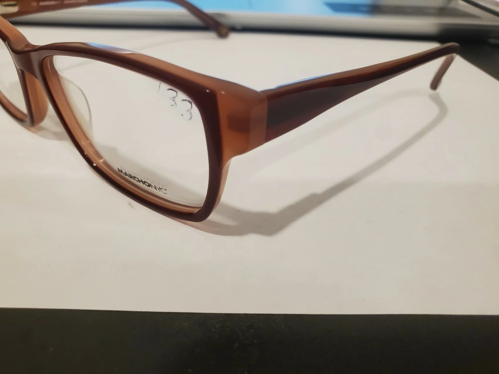 NEW EYEGLASSES MARCHON NYC DOWNTOWN FASHION AVE 604 BROWN 52-16-135 B33MM WOMEN 3