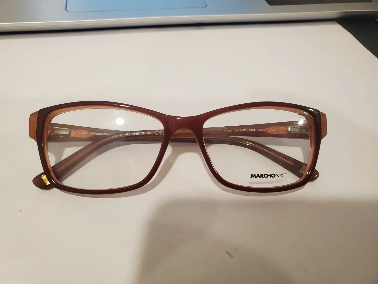 NEW EYEGLASSES MARCHON NYC DOWNTOWN FASHION AVE 604 BROWN 52-16-135 B33MM WOMEN 4
