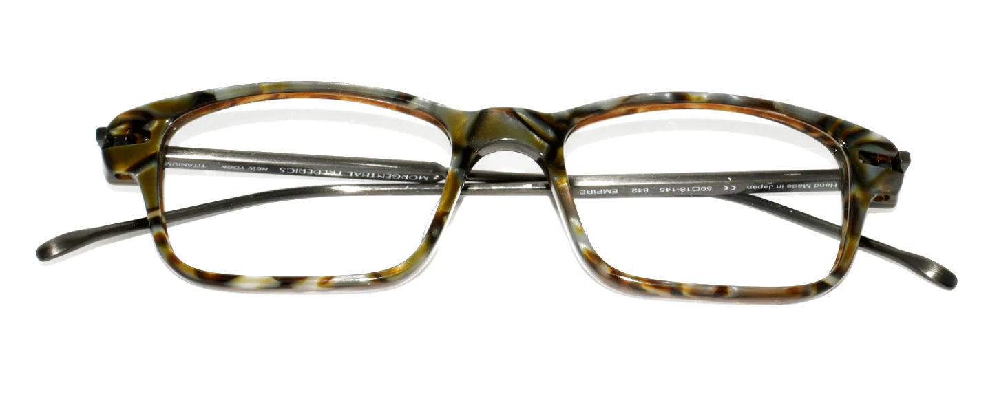 NEW EYEGLASSES MORGENTHAL FREDERICS NEW YORK EMPIRE 842 OLIVE GREY 50-18-145 4
