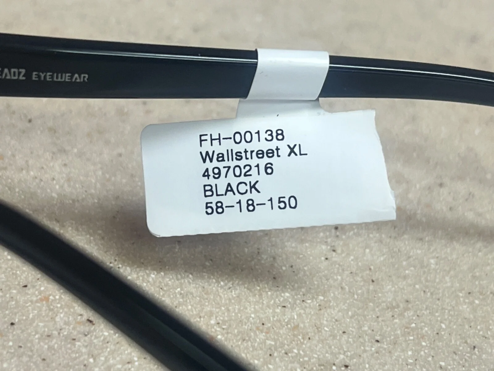 New Fatheadz WALLSTREET XL Eyeglasses Frame Black Plastic Long Temple FREE SHIP 3