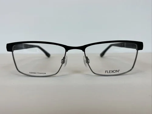 NEW Flexon E1110 001 Flexible Titanium Black Rectangle Eyeglasses 55/18/145 2