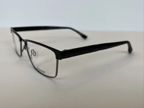 NEW Flexon E1110 001 Flexible Titanium Black Rectangle Eyeglasses 55/18/145 3
