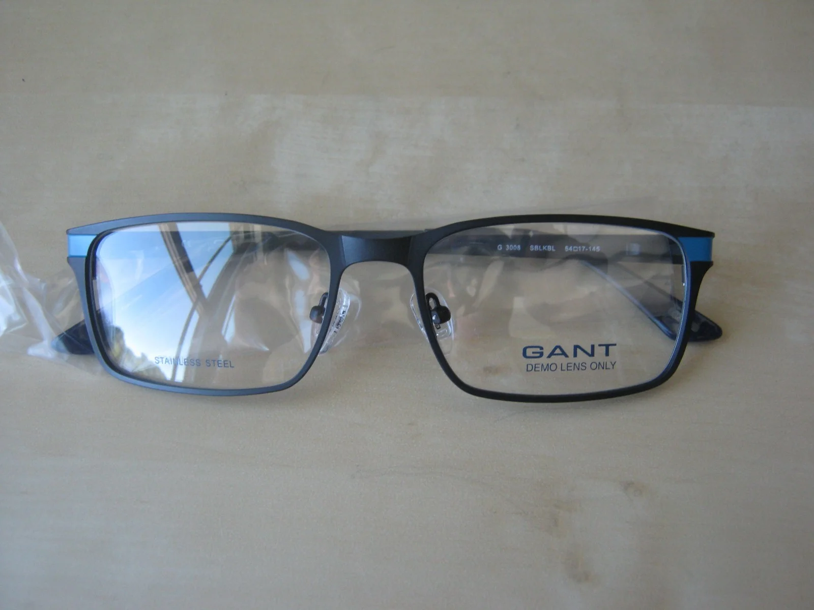 NEW Gant Mens eyeglasses frames G3008 SBLKBL black turquoise 54-17-145 3008