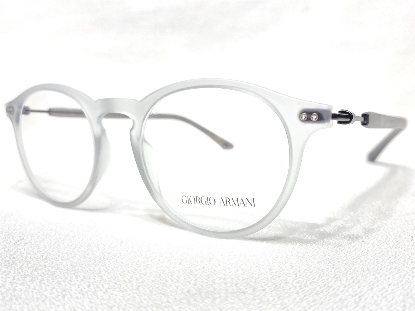 NEW Giorgio Armani AR7040 5634 Mens Matte Grey Round Eyeglasses Frames 48/19 2