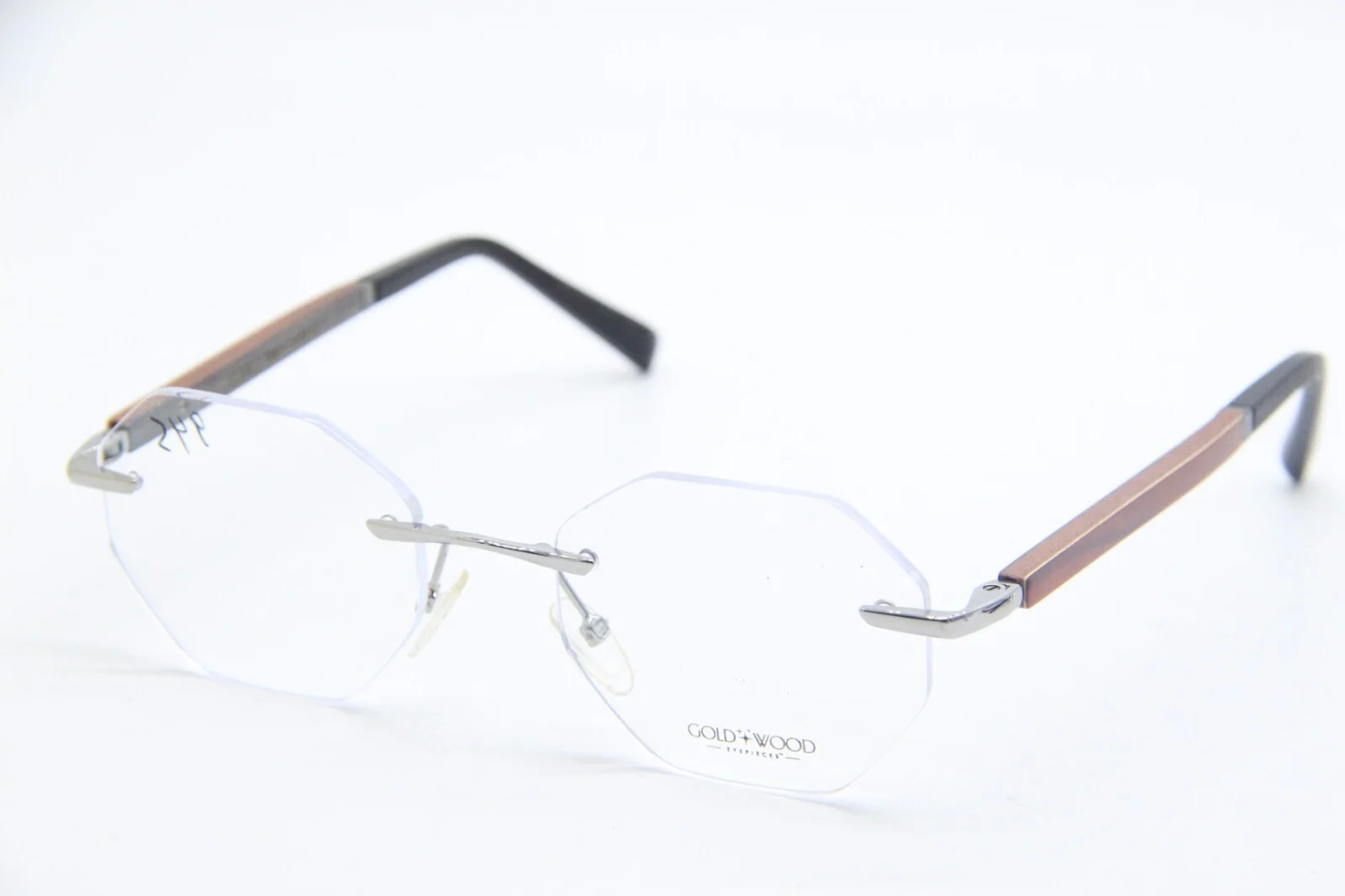 NEW GOLD & WOOD S05.74 MERCURE 05.27 SILVER RED AUTHENTIC EYEGLASSES 48-19