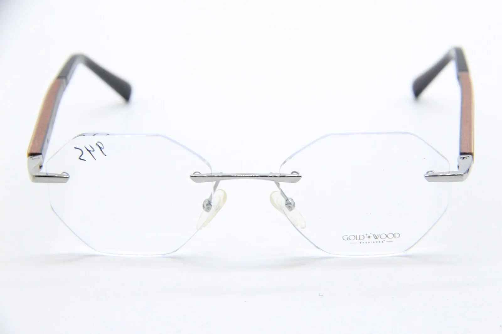 NEW GOLD & WOOD S05.74 MERCURE 05.27 SILVER RED AUTHENTIC EYEGLASSES 48-19 2