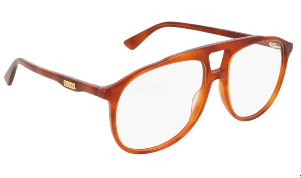 NEW GUCCI 0264O 002 HAVANA TRANSPARENT EYEGLASSES 57X16X145 NEW