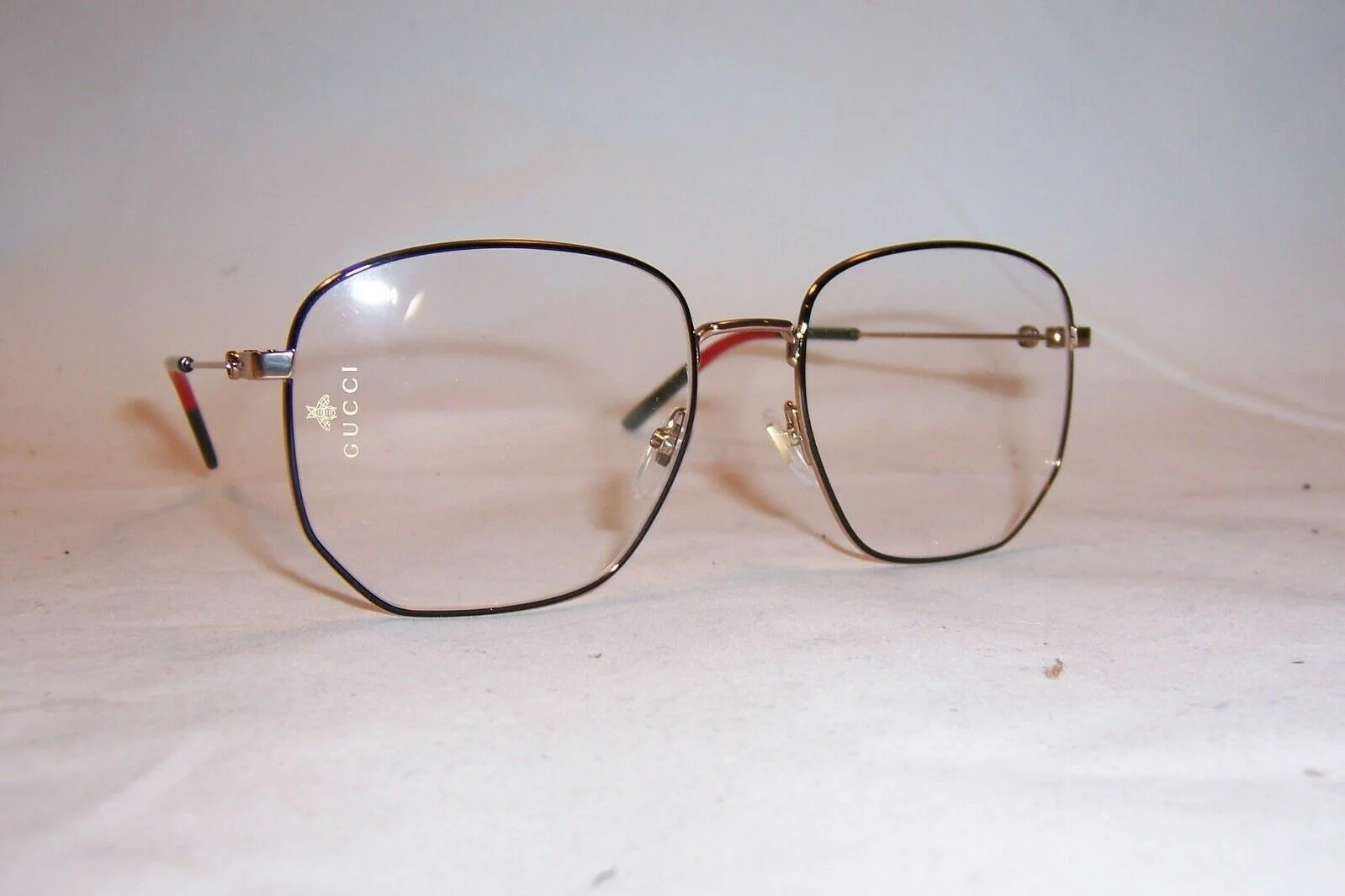 NEW GUCCI EYEGLASSES GG 0396O 001 GOLD 56mm RX AUTHENTIC 0396