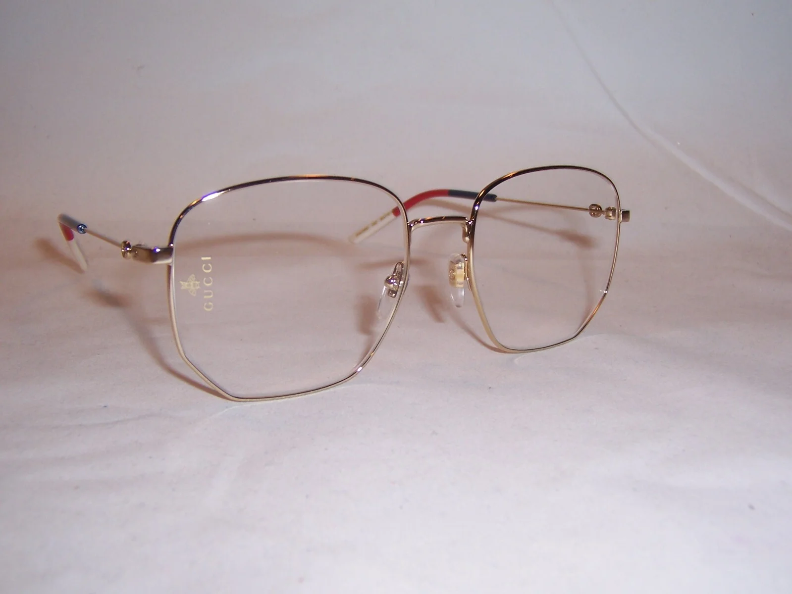NEW GUCCI EYEGLASSES GG 0396O 002 GOLD 56mm RX AUTHENTIC 0396