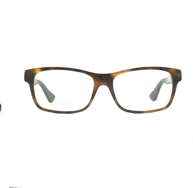NEW GUCCI GG 0006O 013 HAVANA/GREEN-RED AUTHENTIC EYEGLASSES FRAME Optyl 55-17 2