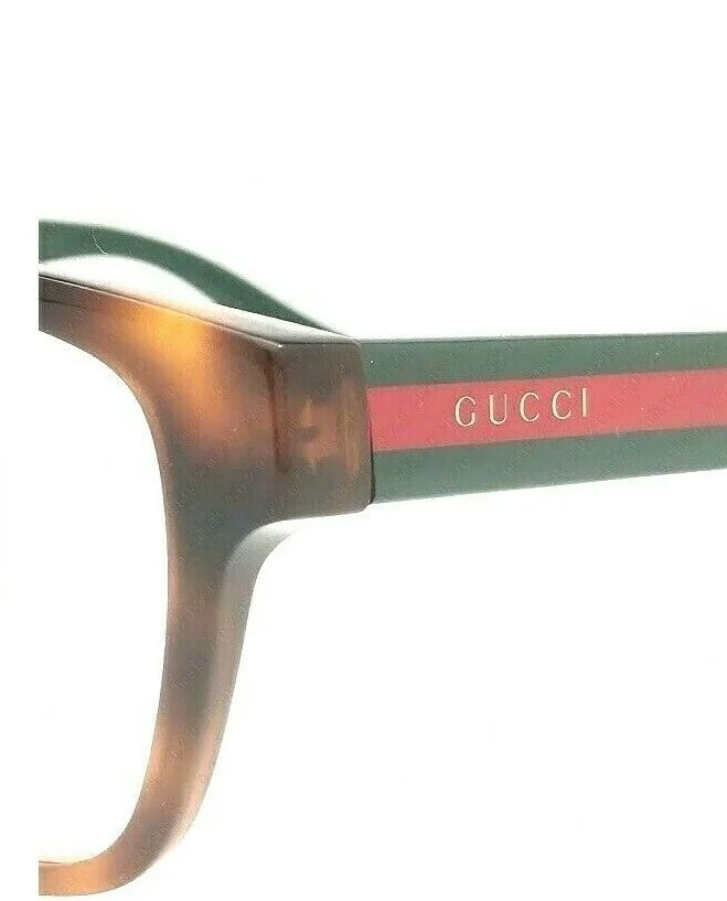 NEW GUCCI GG 0006O 013 HAVANA/GREEN-RED AUTHENTIC EYEGLASSES FRAME Optyl 55-17 3