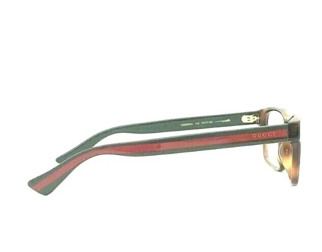 NEW GUCCI GG 0006O 013 HAVANA/GREEN-RED AUTHENTIC EYEGLASSES FRAME Optyl 55-17 4