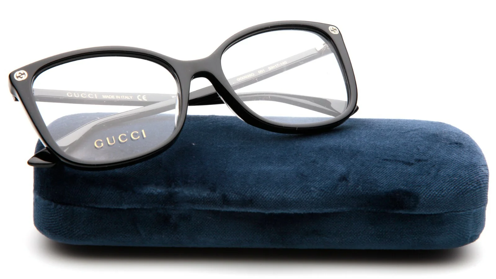 NEW GUCCI GG0026O 001 Black EYEGLASSES GLASSES FRAME 53-17-140 B44 Italy