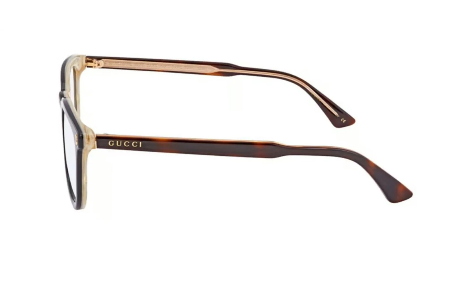 New GUCCI GG0126OA 004 53mm Black Brown Beige Eyeglassses Frames Italy 3