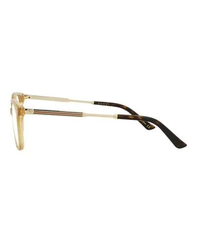 NEW Gucci GG0202O 005 Transparent Gold Glitter Eyeglasses 50mm with Gucci Case 3