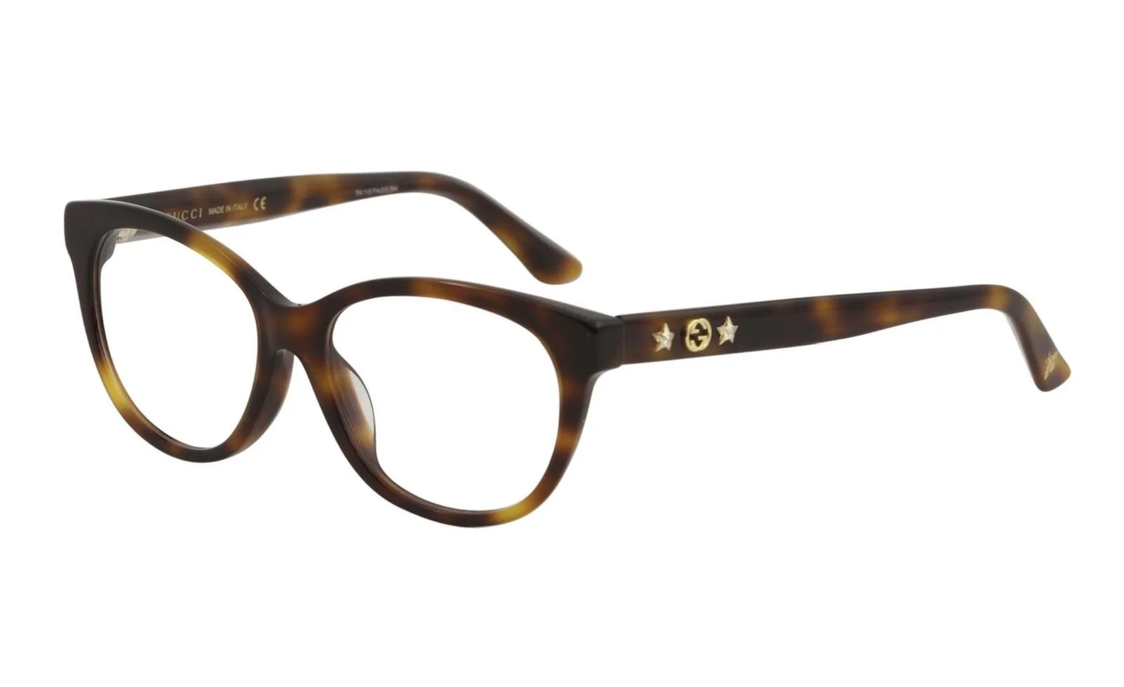 New GUCCI GG0211OA 002 53mm Brown Havana Eyeglasses Frames Italy (Asian Fit)