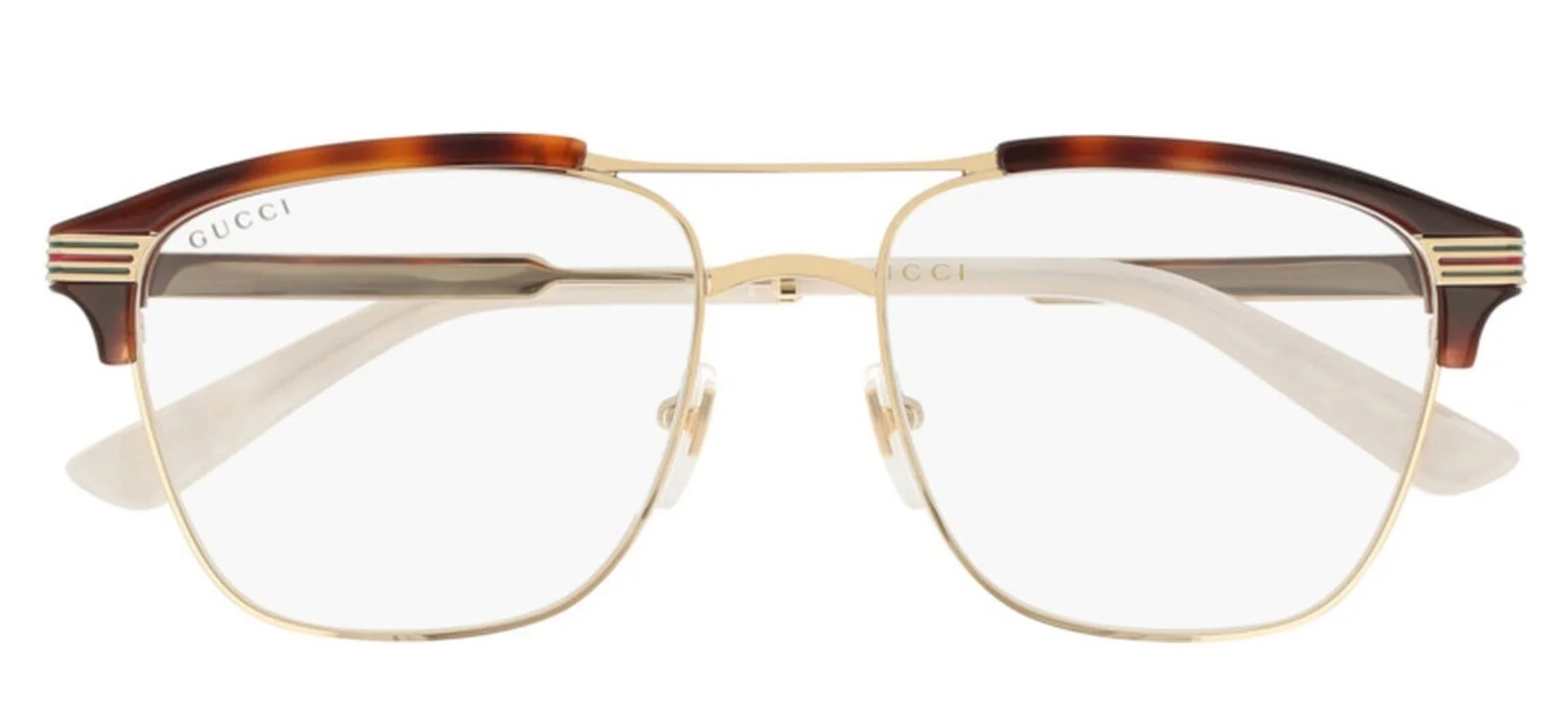 New GUCCI GG0241O 001 54mm Brown Havana Gold Web Eyeglasses Frames Italy 2