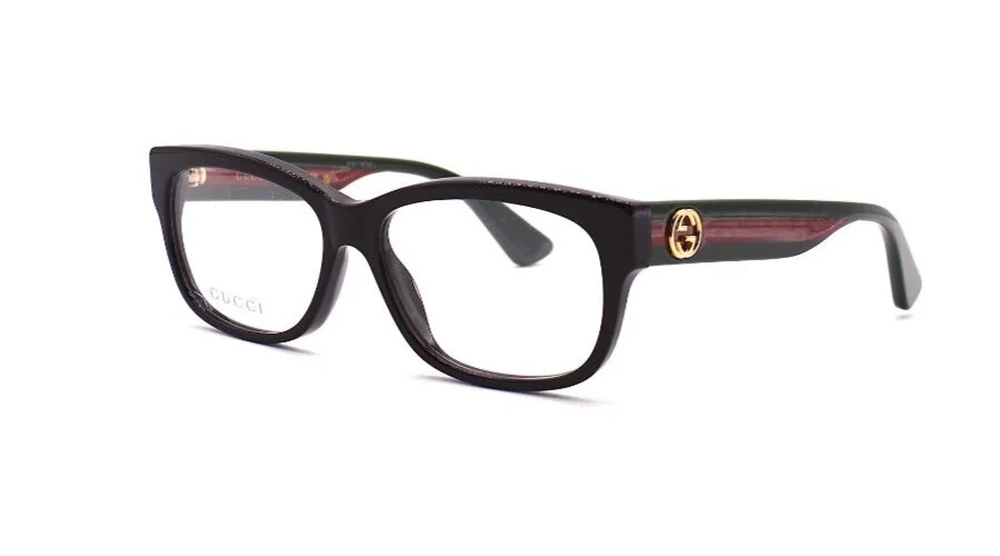 NEW GUCCI GG0278O 011 BLACK MULTICOLOR AUTHENTIC EYEGLASSES FRAME RX 55-15 3