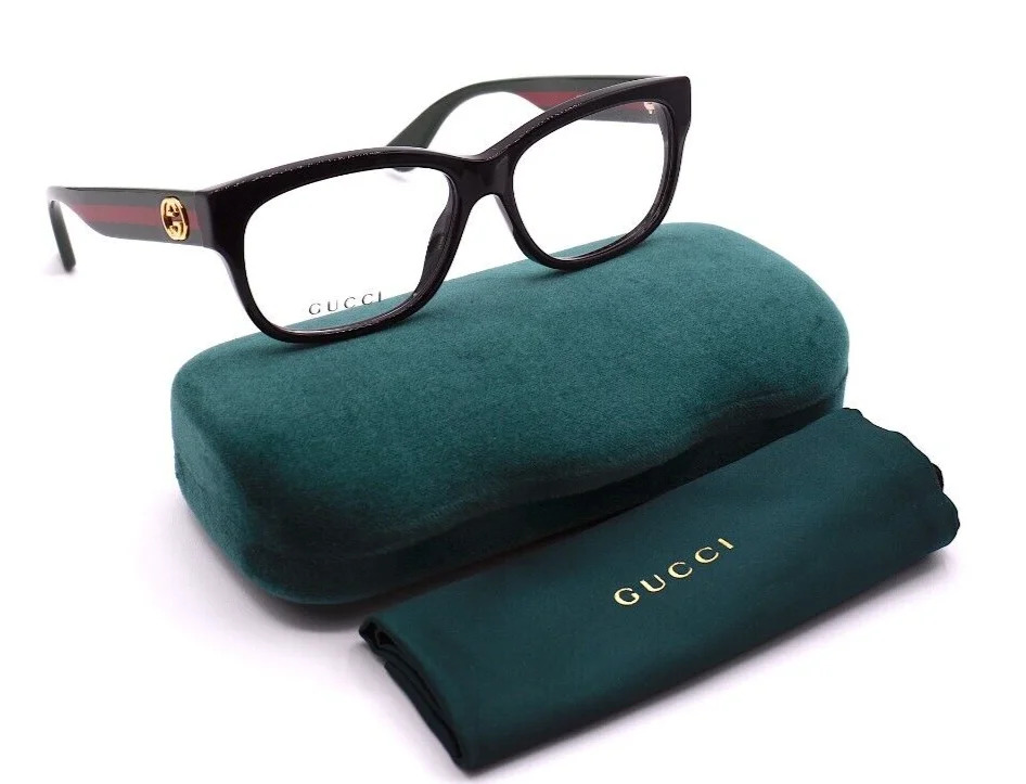 NEW GUCCI GG0278O 011 BLACK MULTICOLOR AUTHENTIC EYEGLASSES FRAME RX 55-15 4