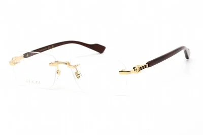 NEW Gucci GG1221O-003 Gold Eyeglasses