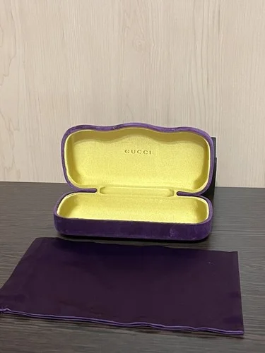 New Gucci Sunglasses Eyeglasses Case Purple Velvet Clamshell large Gucci Case 2