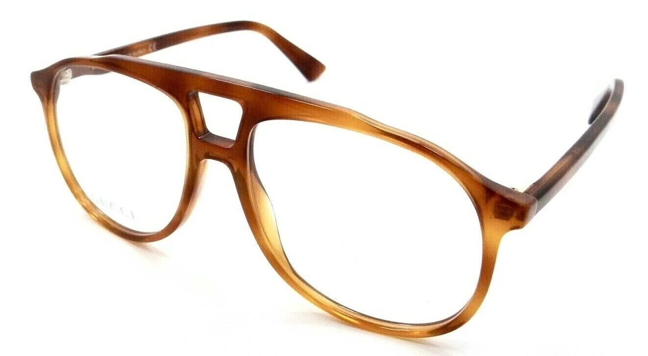 NEW GUCCI Unisex 57 mm Havana Aviator Optical Eyeglasses RX Ready Demo Lens $450 3