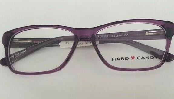 NEW Hard Candy Eyeglass Frames Purple Crystal 53-14-135