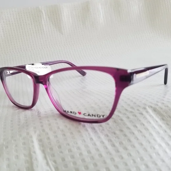 NEW Hard Candy Eyeglass Frames Purple Crystal 53-14-135 2