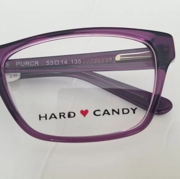 NEW Hard Candy Eyeglass Frames Purple Crystal 53-14-135 3