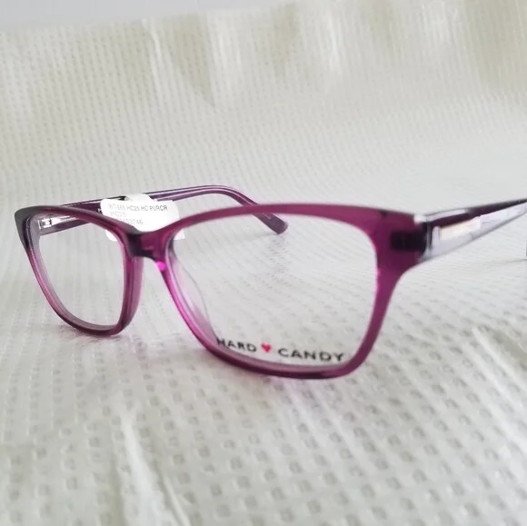 NEW Hard Candy Eyeglass Frames Purple Crystal 53-14-135 4