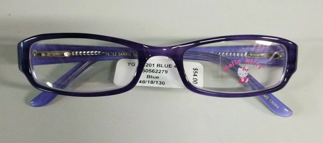 NEW HELLO KITTY HK 201-1 BLUE GIRLS YOUTH RX DURABLE EYEGLASSES 48-18-130 MM