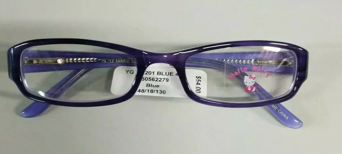 NEW HELLO KITTY HK 201-1 BLUE GIRLS YOUTH RX DURABLE EYEGLASSES 48-18-130 MM 2