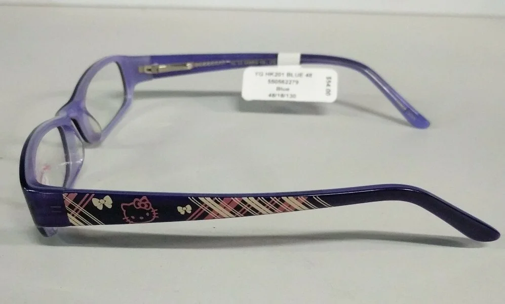 NEW HELLO KITTY HK 201-1 BLUE GIRLS YOUTH RX DURABLE EYEGLASSES 48-18-130 MM 4