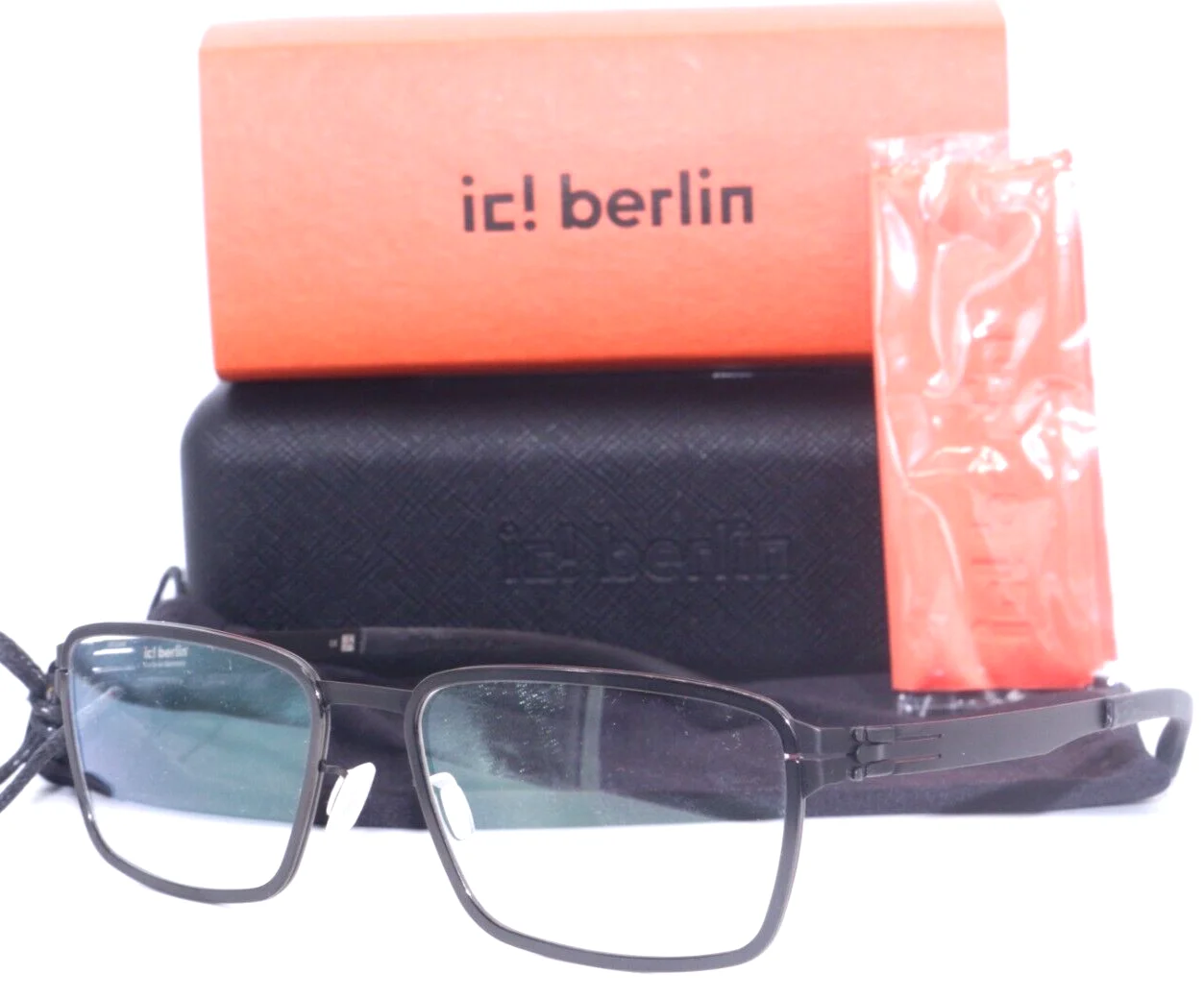 NEW IC! BERLIN SILICON GUN METAL AUTHENTIC DESIGNER FRAMES EYEGLASSES 54-16 1