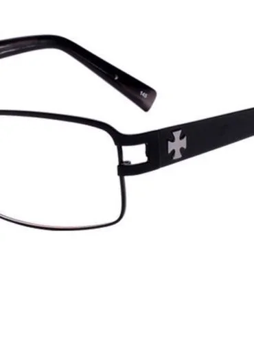 New iSTAMP mens Black Silver cross Eyeglasses FRAMES XP 617M 54-16-145 $78 demo 3