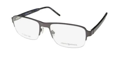 NEW JHANE BARNES MOLECULAR EYEWEAR TITANIUM HALF-RIM MENS DESIGNER GRAY