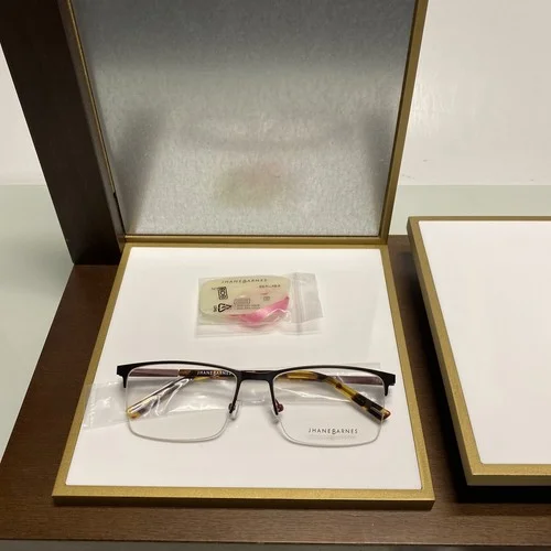 New Jhane Barnes SPINOFF Black Metal Eyeglasses 57-18-145 Half Rim Frames