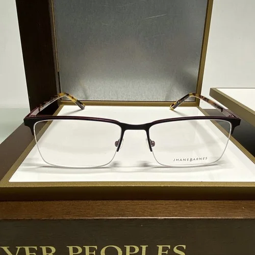 New Jhane Barnes SPINOFF Black Metal Eyeglasses 57-18-145 Half Rim Frames 2