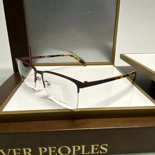 New Jhane Barnes SPINOFF Black Metal Eyeglasses 57-18-145 Half Rim Frames 4